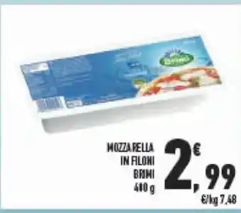 Conad Mozzarella In Filoni Brini 400 g offerta