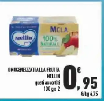Conad Mellin Omogeneizzati Alla Frutta gusti assortiti 100 g x 2 offerta