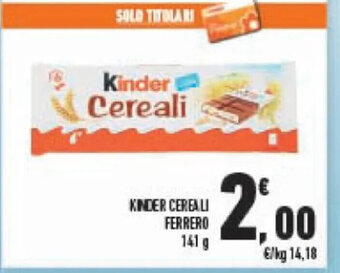 Conad Kinder Cereali Ferrero 141 g offerta