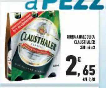 Conad Clausthaler Birra A Nalcolica 330 ml x 3 offerta