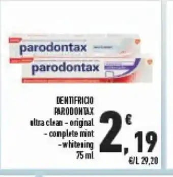 Conad Parodontax Dentifricio ultra clean - original complete mint whitening 75 ml offerta