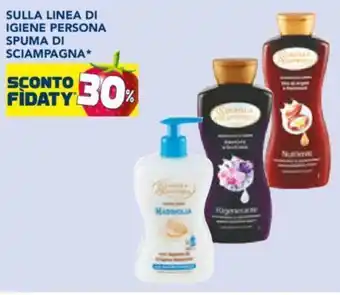 Esselunga Spuma di Sciampagna Sulla Linea di Igiene Persona offerta