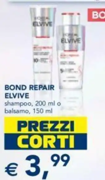 Esselunga Elvive Bond Repair Shampoo 200 ml o Balsamo 150 ml offerta