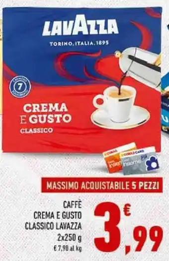 Conad Lavazza Crema E Gusto Classico Caffè 2x250 g offerta