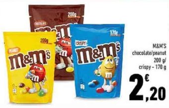 Conad M&M's Chocolate/Peanut 200 g/Crispy - 170 g offerta