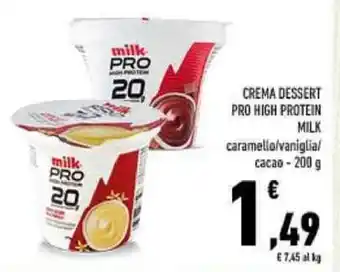 Conad Milk Crema Dessert Pro High Protein Caramelle/Vaniglia/Cacao - 200 g offerta