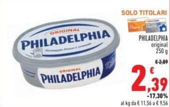 Conad Philadelphia original 250 g offerta