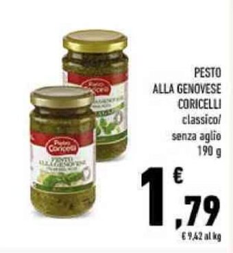 Conad Pesto Alla Genovese Coricelli classico/senza aglio 190 g offerta