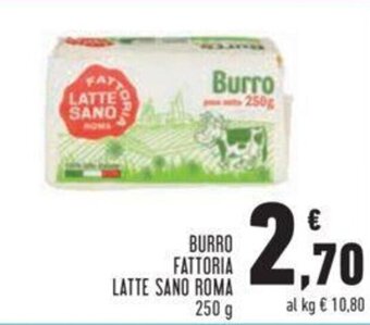 Conad Fattoria Latte Sano Roma Burro 250 g offerta