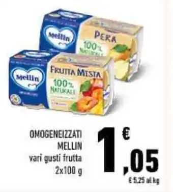 Conad Mellin Omogeneizzati vari gusti frutta 2 x 100 g offerta