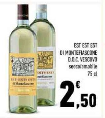 Conad Est Est Est Di Montefiascone D.O.C. Vescovo secco/amabile 75 cl offerta