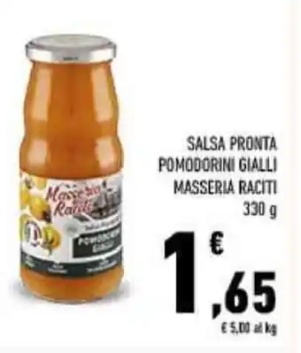 Conad Masseria Raciti Salsa Pronta Pomodini Gialli 330 g offerta
