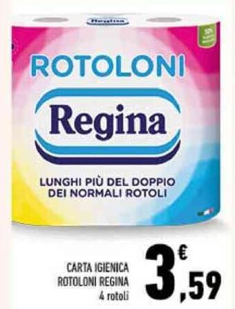 Conad Carta Igienica Rotoloni Regina 4 rotoli offerta