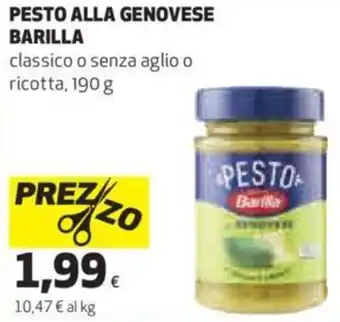 Coop Barilla Pesto Alla Genovese classico o senza aglio o ricotto 190 g offerta