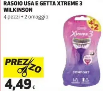 Coop Wilkinson Rasoio USA E Getta Xtreme 3 4 pezzi + 2 omaggio offerta