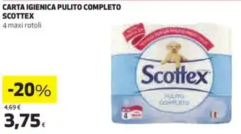 Coop Scottex Carta Igienica Pulito Completo 4 maxi rotoli offerta