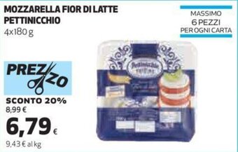 Coop Mozzarella Fior Di Latte Pettinicchio 4x180 g offerta