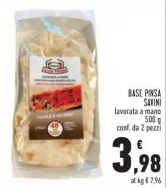 Conad Savini Base Pinsa lavorata a mano 500 g conf. da 2 pezzi offerta