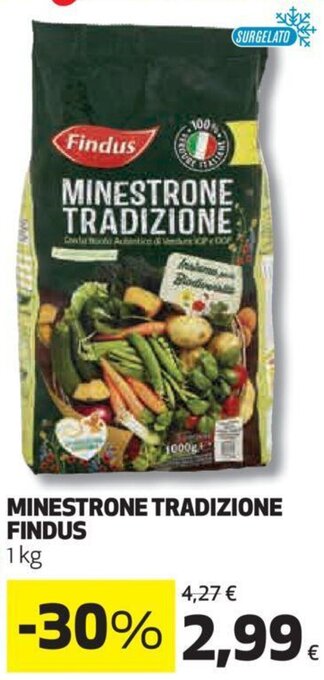 Coop Findus Minestrone Tradizione 1 kg offerta