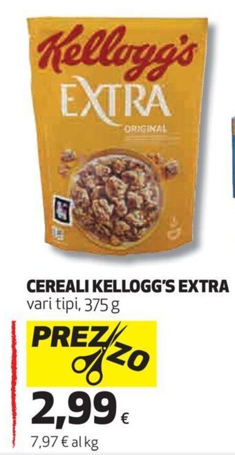 Coop Kellogg's Cereali Extra vari tipi 375 g offerta