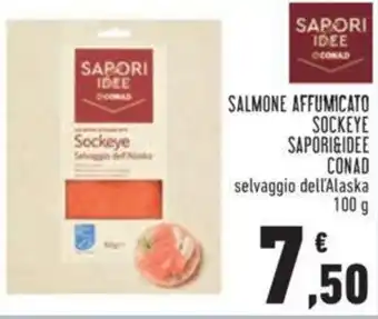 Conad Conad Sapori & Idee Salmone Affumicato Sockeye selvaggio dell'Alaska 100 g offerta
