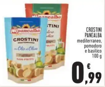 Conad Panealba Crostini mediterraneo, pomodoro e basilico 100 g offerta