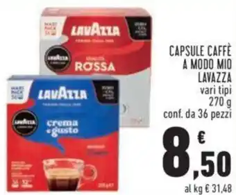 Conad Lavazza Capsule Caffè A Modo Mio vari tipi 270 g conf. da 36 pezzi offerta