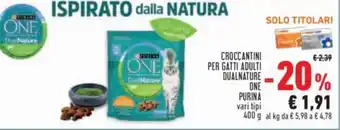 Conad Purina One Croccantini per Gatti Adulti Dualnature vari tipi 400 g offerta