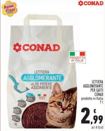 Conad Conad Lettiera Agglomerante per Gatti prodotto in Italia 7 l offerta