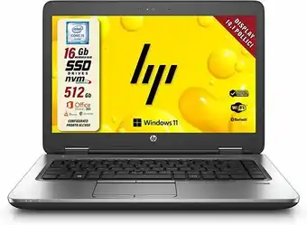 Amazon Hp probook, pc portatile notebook intel core i5-6300u, display hd da 14", ram 16gb, ssd 512 gb, pacchetto office 2021, w11... offerta