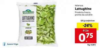 Lidl Vallericca Lattughino Prodotto Fresco, Pronto da Condire 125 g Confezione offerta