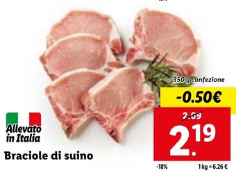Lidl Braciole di Suino 350 g confezione offerta