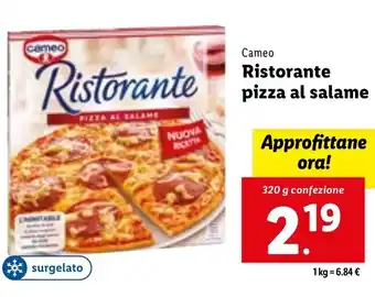 Lidl Cameo Ristorante Pizza Al Salame 320 g confezione offerta