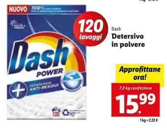 Lidl Dash Detersivo in Polvere 7,2 kg confezione offerta