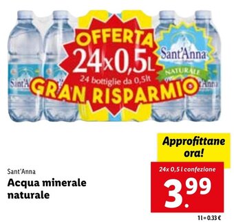 Lidl Sant'Anna Acqua Minerale Naturale offerta