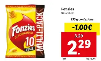 Lidl Fonzies 10 Sacchetti 235 g confezione offerta
