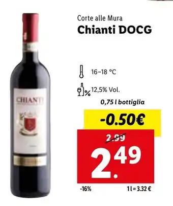 Lidl Corte Alle Mura Chianti DOCG 0,75 l Bottiglia offerta
