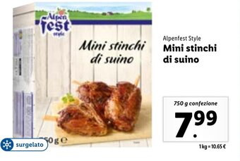 Lidl Alpenfest Style Mini Stinchi di Suino 750 g confezione offerta