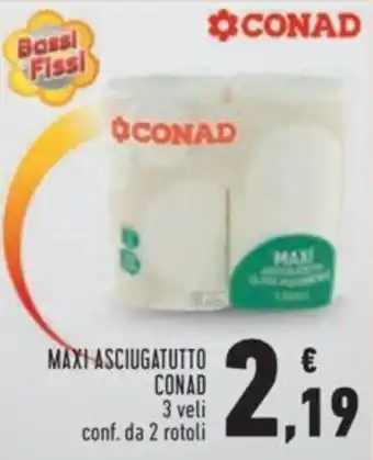 Conad Conad Maxi Asciugatutto 3 veli conf. da 2 rotoli offerta