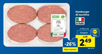 Lidl Hamburger di Tacchino 4 x 100 g conf. offerta