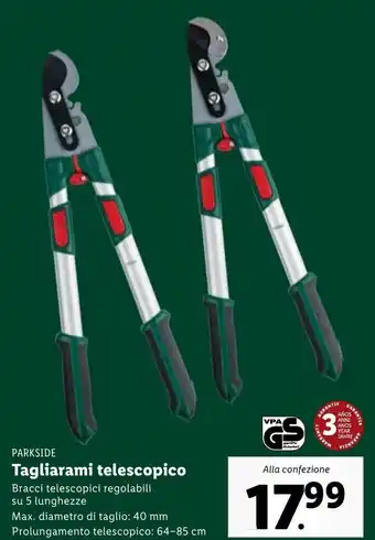 Lidl Parkside Tagliarami Telescopi offerta