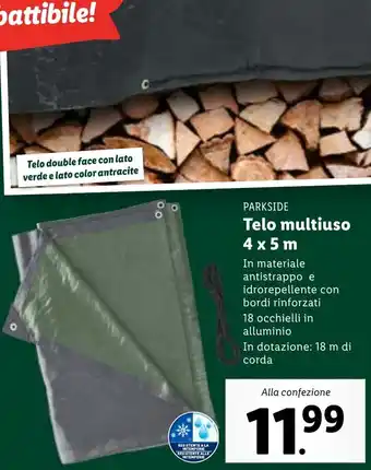 Lidl Parkside Telo Multiuso 4 x 5 m offerta