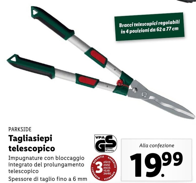Offerta Parkside Tagliasiepi Telescopico nel volantino di Lidl