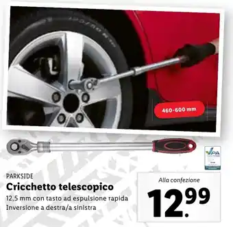 Lidl Parkside Cricchetto telescopico 12.5 mm offerta