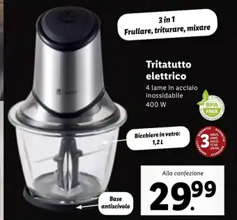 Lidl Tritatutto elettrico 400 W 1,2 L offerta