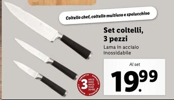 Lidl Set coltelli, 3 pezzi offerta