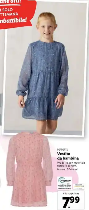 Lidl Pepperts Vestito da bambina 6-14 anni offerta
