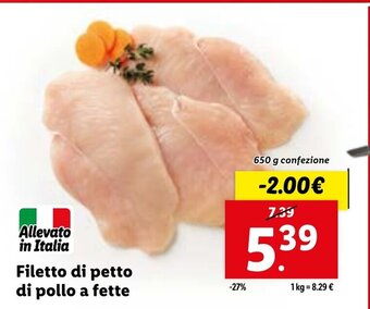 Lidl Filetto di petto di pollo a fette offerta