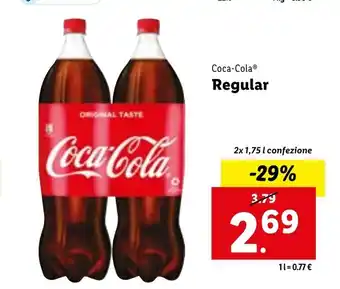 Lidl Coca-Cola Regular 2 x 1,75 confezione offerta