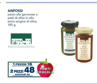 Esselunga Anfossi pesto alla genovese o paté di olive in olio extra vergine di oliva, 185 g 2 pezzi offerta